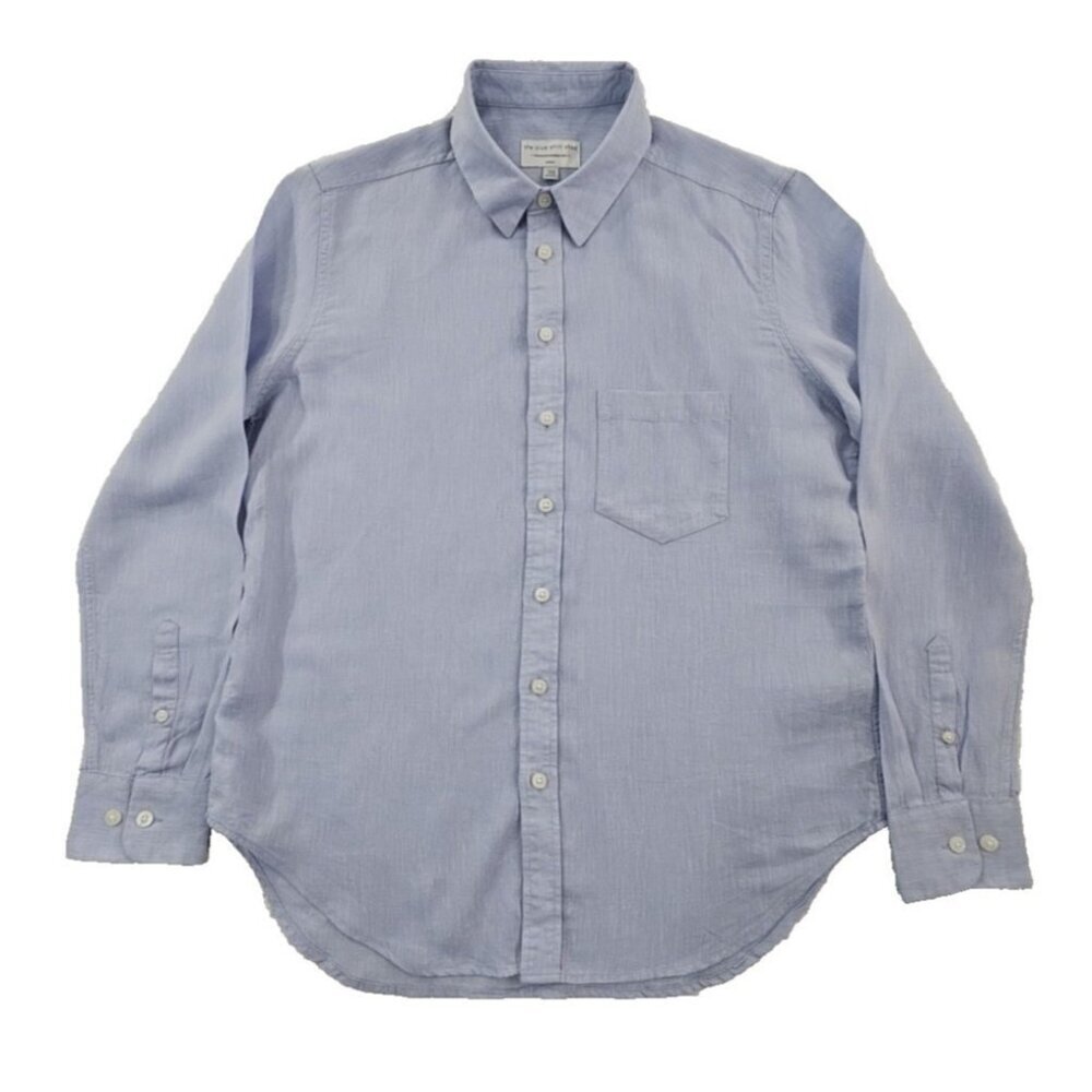 The Blue Shirt Shop Unisex XS Linen Blend Long Sleeve Button Up EUC Quiet Luxury